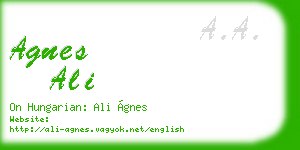 agnes ali business card